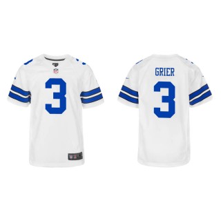 Youth Dallas Cowboys Will Grier #3 White Game Jersey