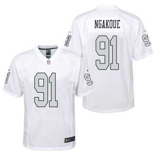 Youth Las Vegas Raiders Yannick Ngakoue White Color Rush Game Jersey