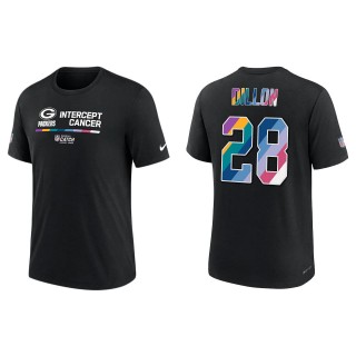 A.J. Dillon Green Bay Packers Black 2022 NFL Crucial Catch Performance T-Shirt