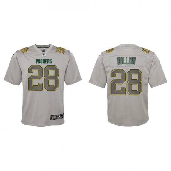 A.J. Dillon Youth Green Bay Packers Gray Atmosphere Game Jersey