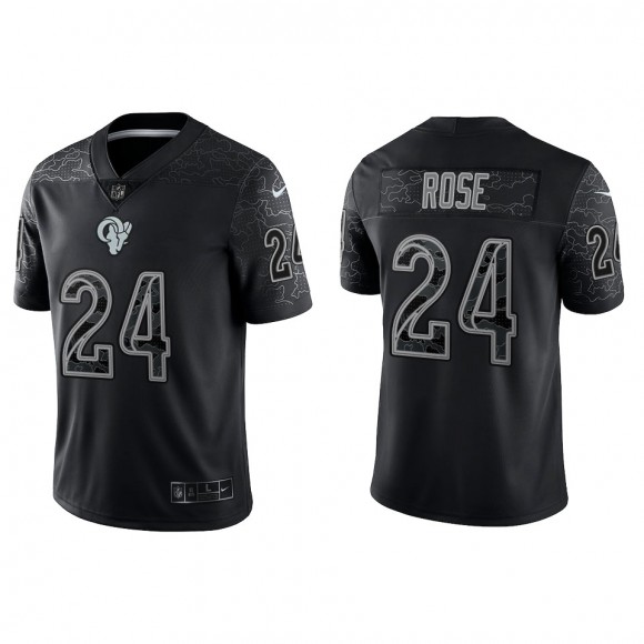 A.J. Rose Los Angeles Rams Black Reflective Limited Jersey
