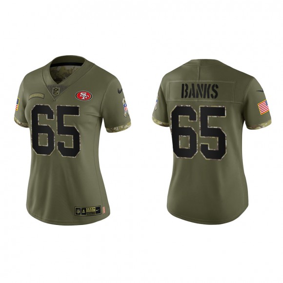 Aaron Banks Women's San Francisco 49ers Olive 2022 Salute To Service Limited Jersey