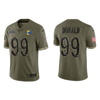 Aaron Donald Los Angeles Rams Olive 2022 Salute To Service Limited Jersey