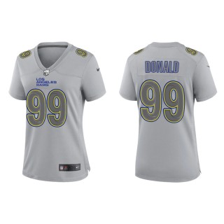 Aaron Donald Women's Los Angeles Rams Gray Atmosphere Fashion Game Jersey