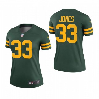 Women's Aaron Jones #33 Green Bay Packers Green Throwback Legend Jersey