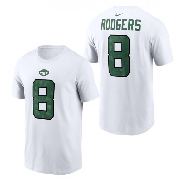Aaron Rodgers White Name Number T-Shirt