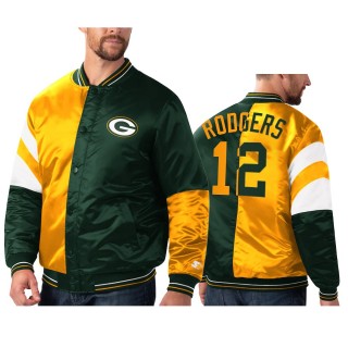 Packers Aaron Rodgers Green Gold Split Jacket