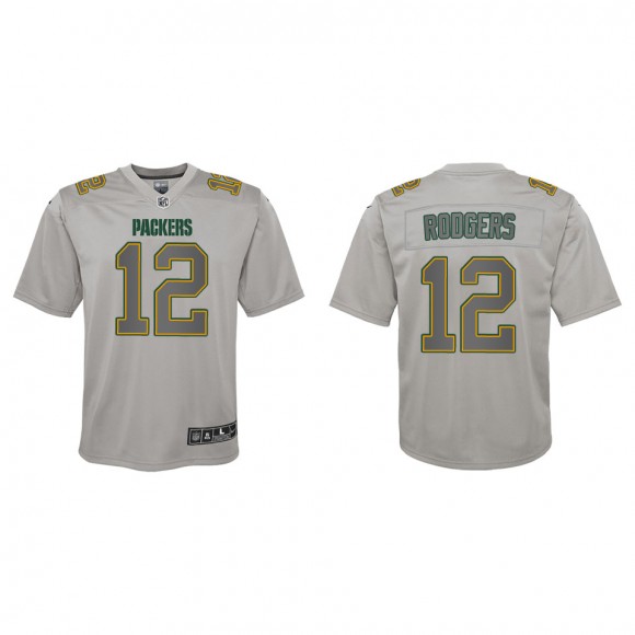 Aaron Rodgers Youth Green Bay Packers Gray Atmosphere Game Jersey