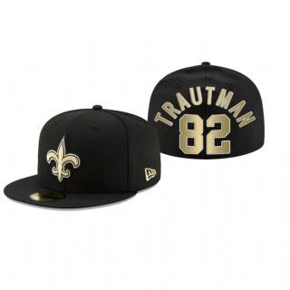 New Orleans Saints Adam Trautman Black Omaha 59FIFTY Fitted Hat