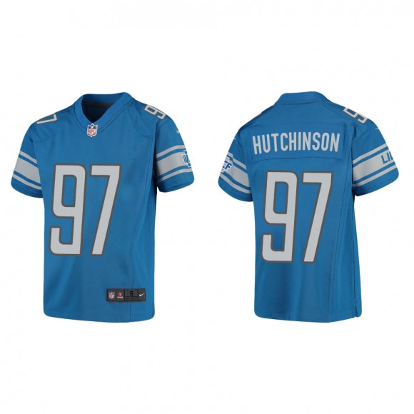 Aidan Hutchinson Youth Detroit Lions Blue Game Jersey