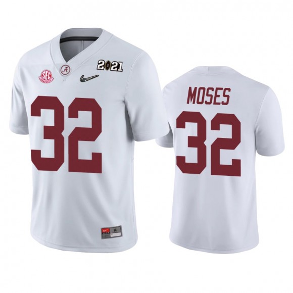 Alabama Crimson Tide Dylan Moses White 2021 National Champions Jersey