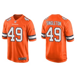 Men's Denver Broncos Alex Singleton Orange Alternate Game Jersey