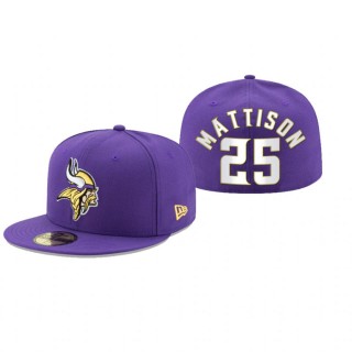Minnesota Vikings Alexander Mattison Purple Omaha 59FIFTY Fitted Hat