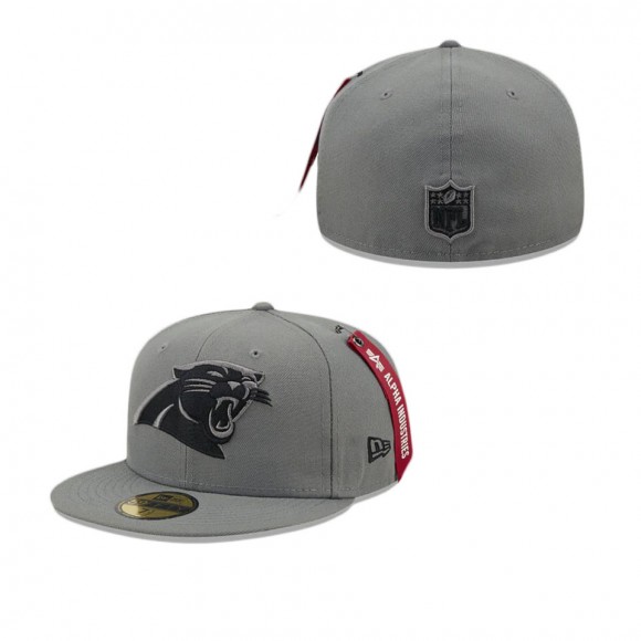 Alpha Industries X Carolina Panthers Gray 59FIFTY Fitted Hat