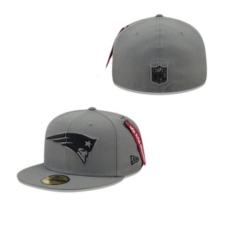 Alpha Industries X New England Patriots Gray 59FIFTY Fitted Hat