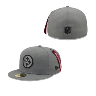 Alpha Industries X Pittsburgh Steelers Gray 59FIFTY Fitted Hat