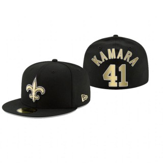 New Orleans Saints Alvin Kamara Black Omaha 59FIFTY Fitted Hat