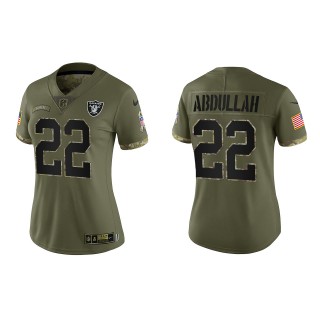 Ameer Abdullah Women's Las Vegas Raiders Olive 2022 Salute To Service Limited Jersey