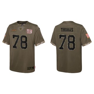 Andrew Thomas Youth New York Giants Olive 2022 Salute To Service Limited Jersey