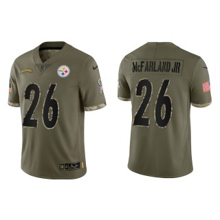 Anthony McFarland Jr. Pittsburgh Steelers Olive 2022 Salute To Service Limited Jersey