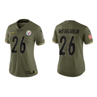 Anthony McFarland Jr. Women's Pittsburgh Steelers Olive 2022 Salute To Service Limited Jersey