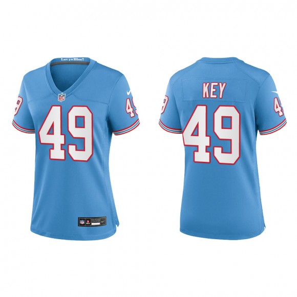 Arden Key Women Tennessee Titans Light Blue Oilers Throwback Alternate Game Jersey