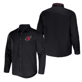 Men's Arizona Cardinals NFL x Darius Rucker Collection by Fanatics Black Convertible Twill Long Sleeve Button-Up Shirt