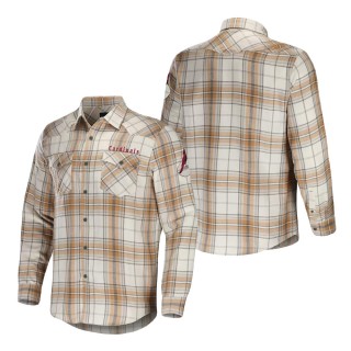 Arizona Cardinals NFL x Darius Rucker Collection Tan Flannel Long Sleeve Button-Up Shirt