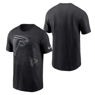 Men's Atlanta Falcons Black RFLCTV T-Shirt