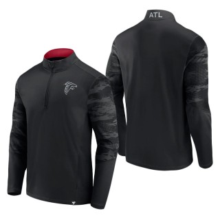 Men's Atlanta Falcons Black Ringer Quarter-Zip Jacket