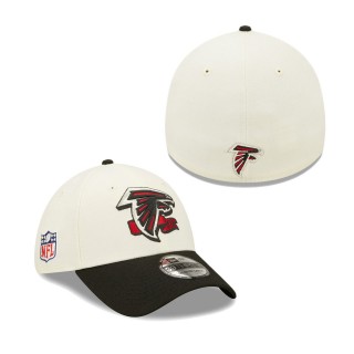 Men's Atlanta Falcons Cream Black 2022 Sideline 39THIRTY 2-Tone Flex Hat