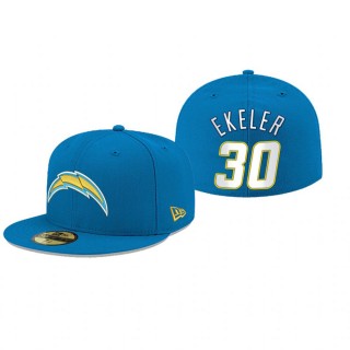Los Angeles Chargers Austin Ekeler Powder Blue Omaha 59FIFTY Fitted Hat