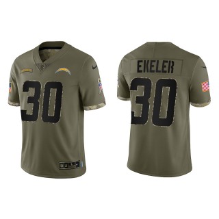 Austin Ekeler Los Angeles Chargers Olive 2022 Salute To Service Limited Jersey