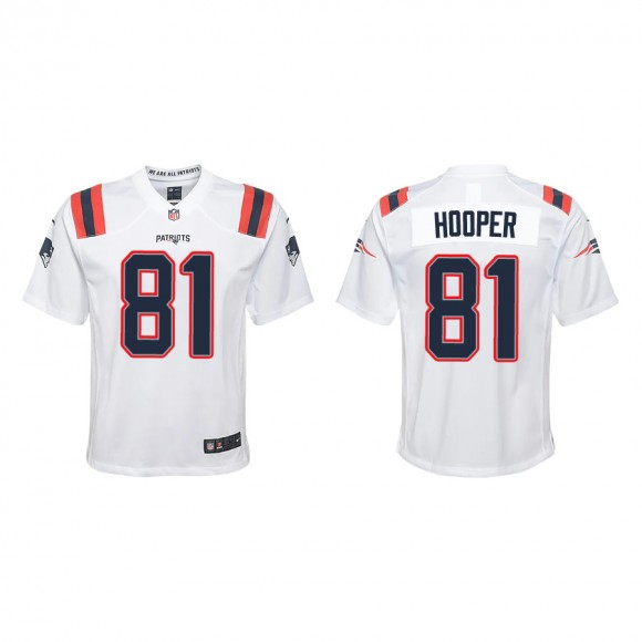 Youth Austin Hooper Patriots White Game Jersey