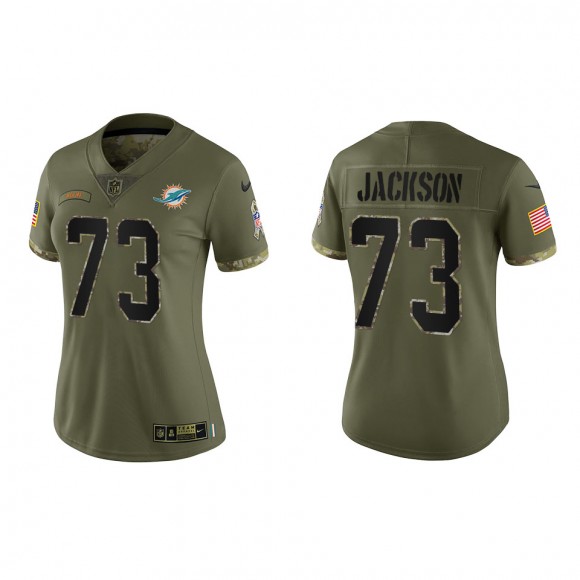 Austin Jackson Women's Miami Dolphins Olive 2022 Salute To Service Limited Jersey