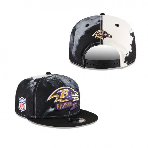 Men's Baltimore Ravens Black 2022 Sideline 9FIFTY Ink Dye Snapback Hat