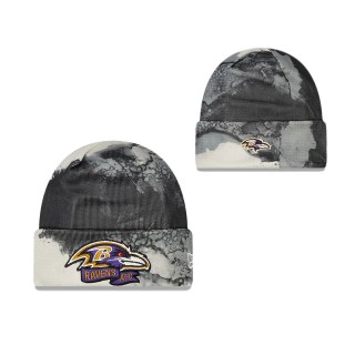 Men's Baltimore Ravens Black 2022 Sideline Ink Dye Cuffed Knit Hat