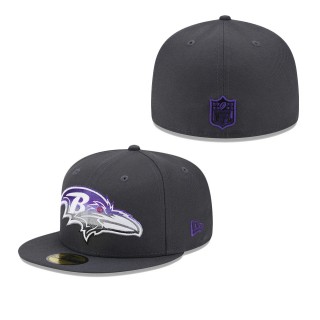 Men's Baltimore Ravens Graphite Color Dim 59FIFTY Fitted Hat
