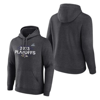 Baltimore Ravens Heather Charcoal 2023 NFL Playoffs Fleece Pullover Hoodie