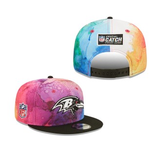 Men's Baltimore Ravens Pink Black 2022 NFL Crucial Catch 9FIFTY Snapback Hat