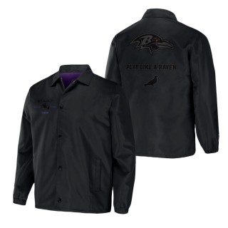Men's Baltimore Ravens NFL x Staple Black Coaches Full-Snap Jacket