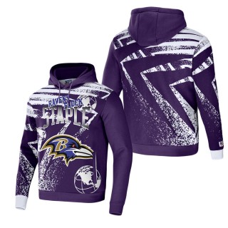 Men's Baltimore Ravens NFL x Staple Purple All Over Print Pullover Hoodie