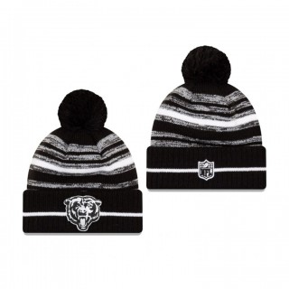 Chicago Bears Black 2021 NFL Sideline Sport Pom Cuffed Knit Hat