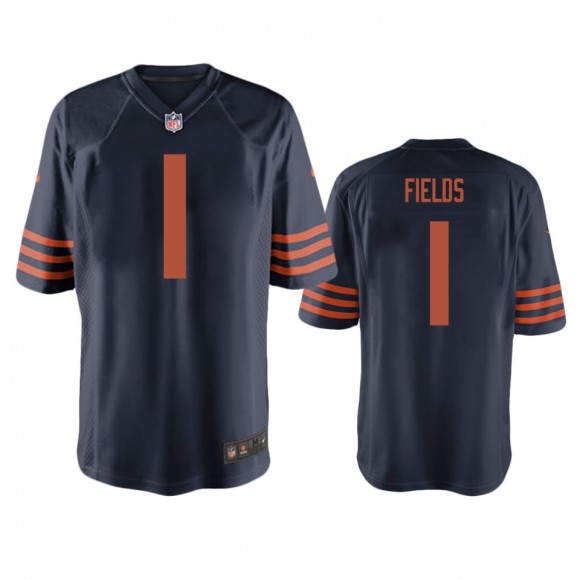 Chicago Bears Justin Fields Navy Throwback Game Jersey