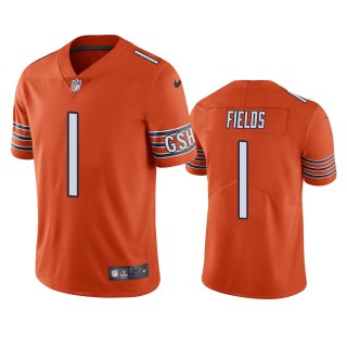 Chicago Bears Justin Fields Orange 2021 NFL Draft Vapor Limited Jersey