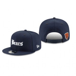Chicago Bears Navy Gothic Script 9FIFTY Adjustable Snapback Hat