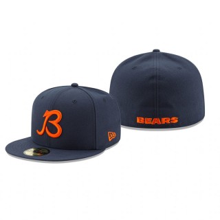 Chicago Bears Navy Omaha B Logo 59FIFTY Fitted Hat