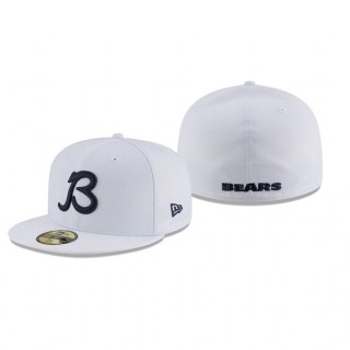 Chicago Bears White Omaha B Logo 59FIFTY Fitted Hat