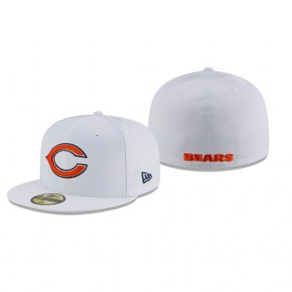 Chicago Bears White Omaha Primary Logo 59FIFTY Fitted Hat