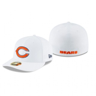 Chicago Bears White Omaha Primary Logo Low Profile 59FIFTY Hat
